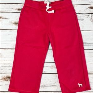 Mini Boden Girls Pink Red Cropped Sweatpants Size 10